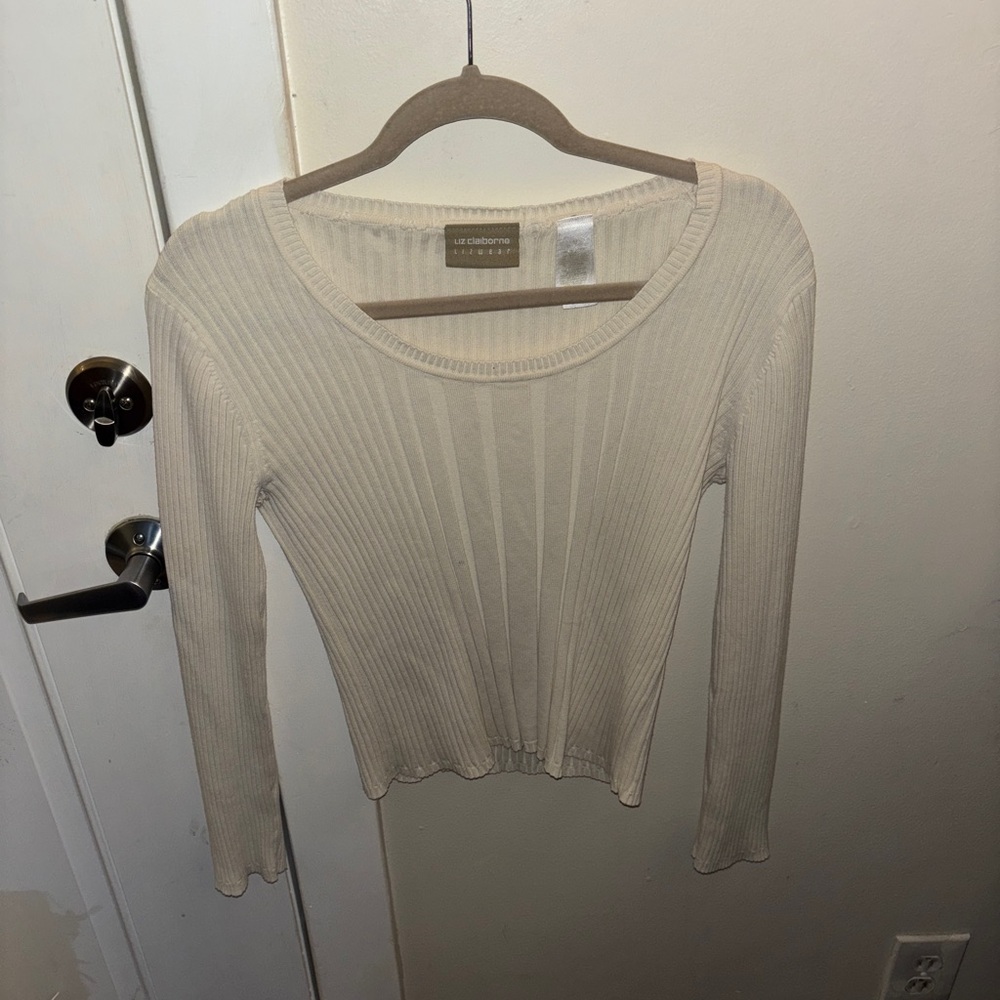 Cream scoop neck sweater